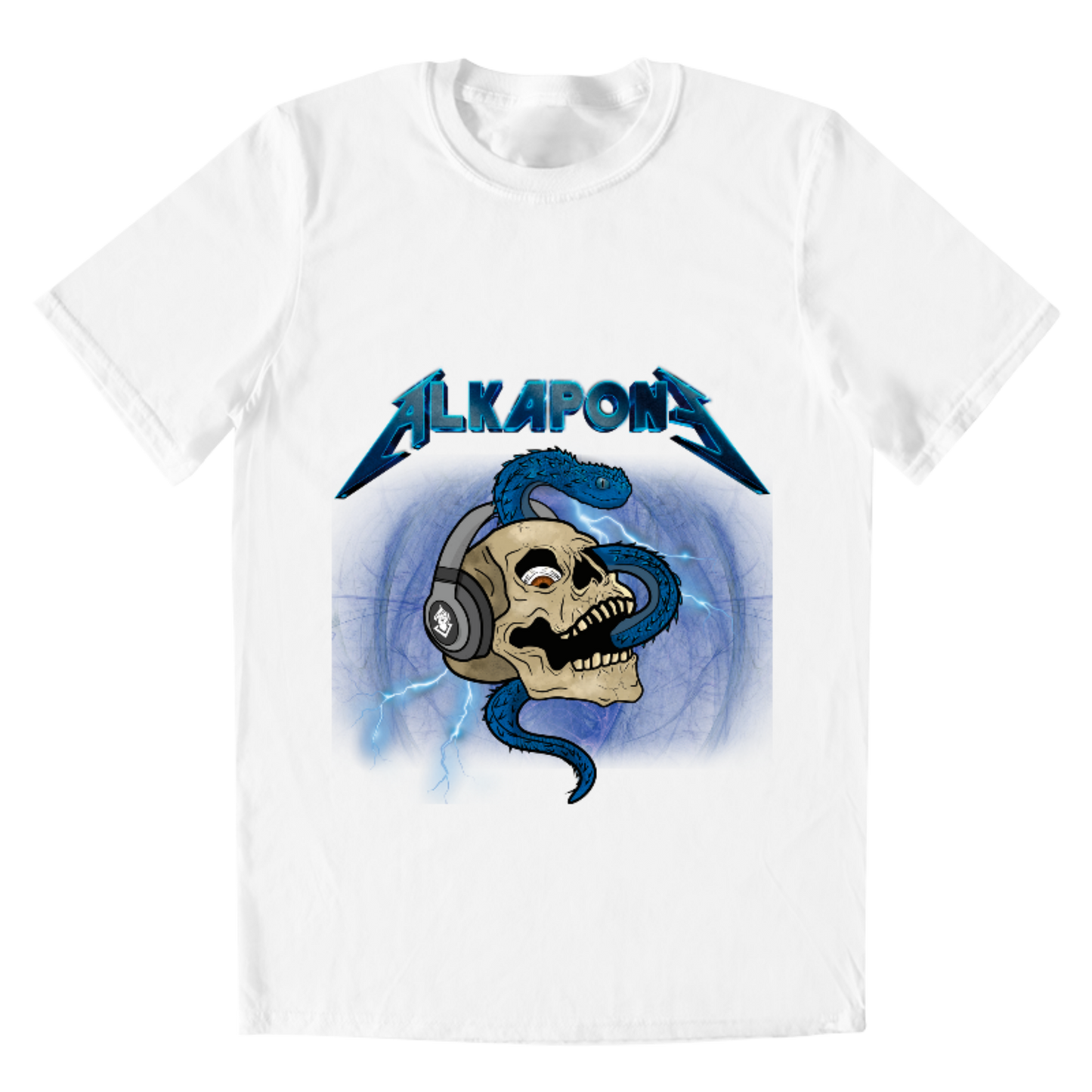 Playera hombre alkapone metalica rayo con craneo