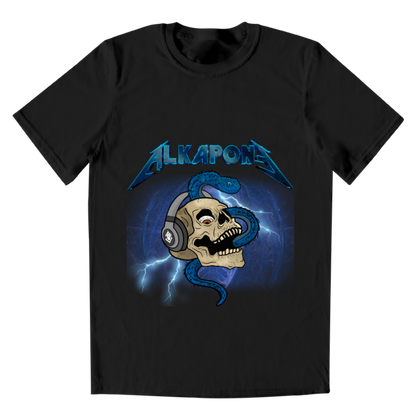 Playera hombre alkapone metalica rayo con craneo