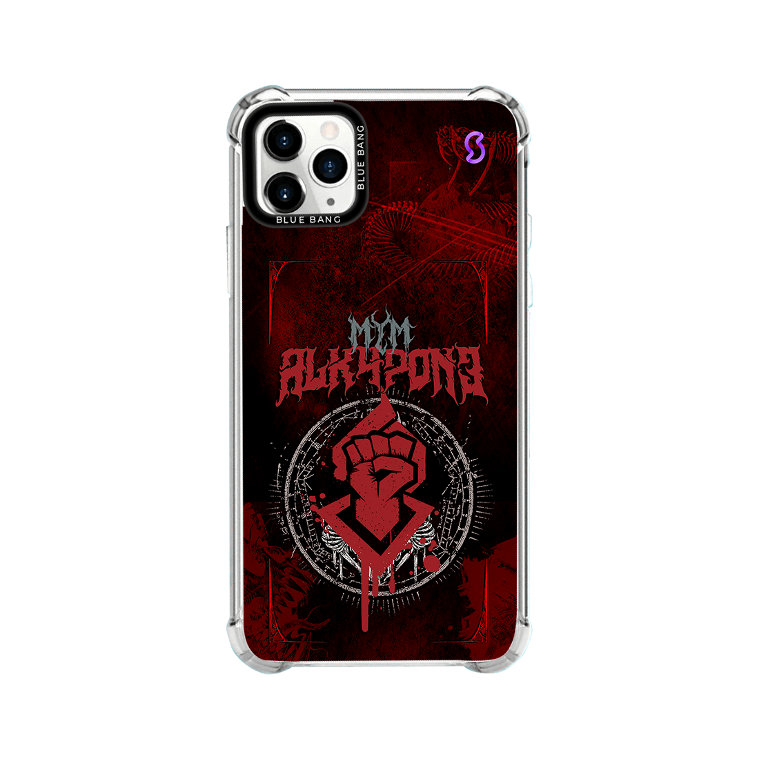 Funda para celulares hológrafica death metal alk4pon3