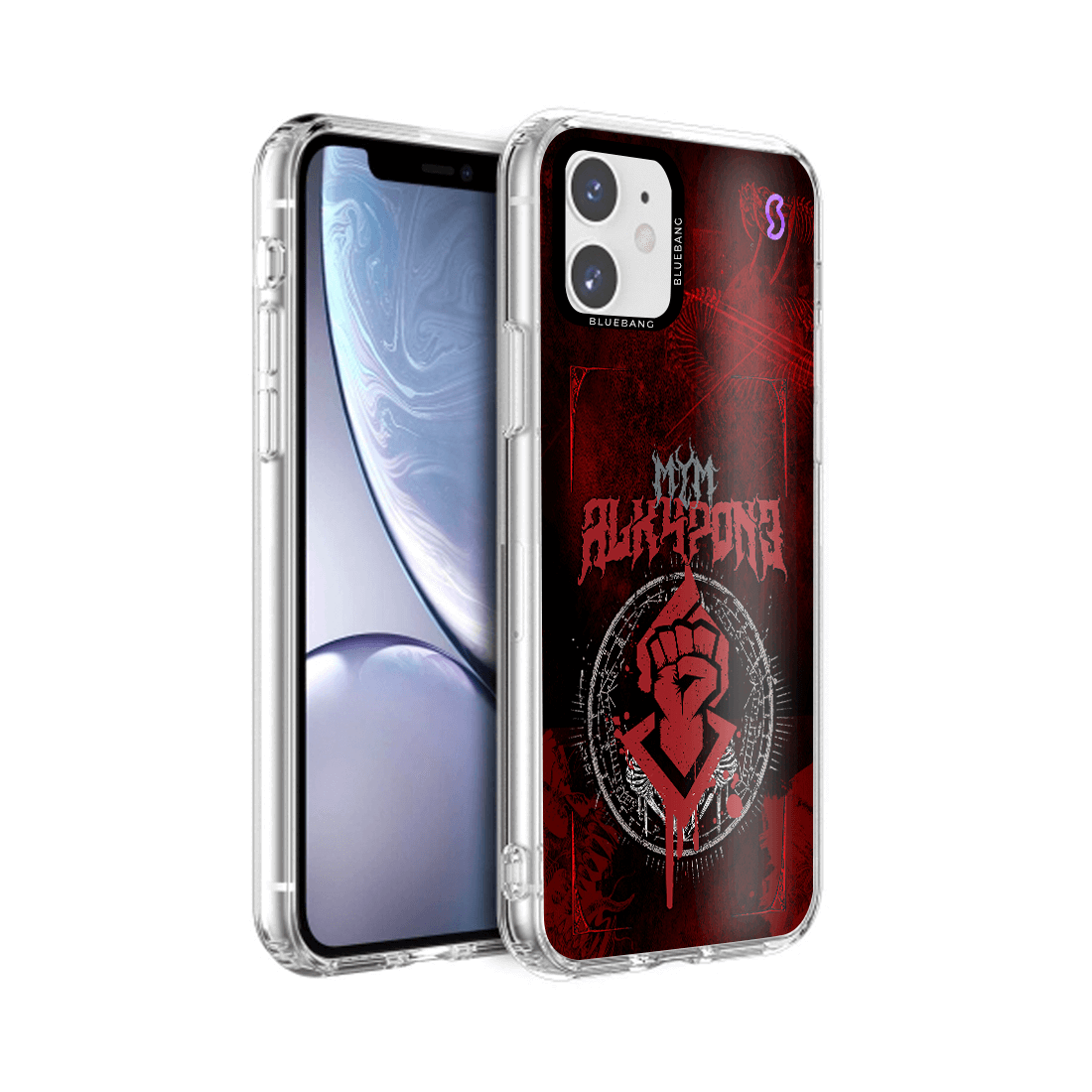 Funda para celulares hológrafica death metal alk4pon3