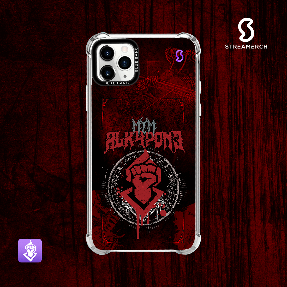 Funda para celulares hológrafica death metal alk4pon3