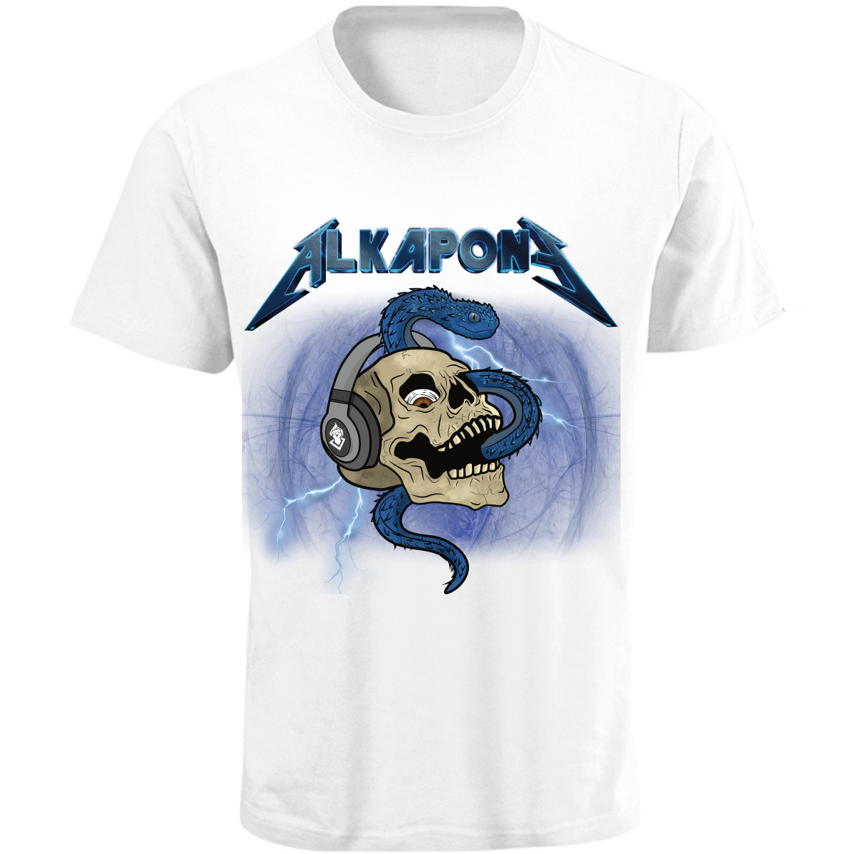 Playera hombre alkapone metalica rayo con craneo