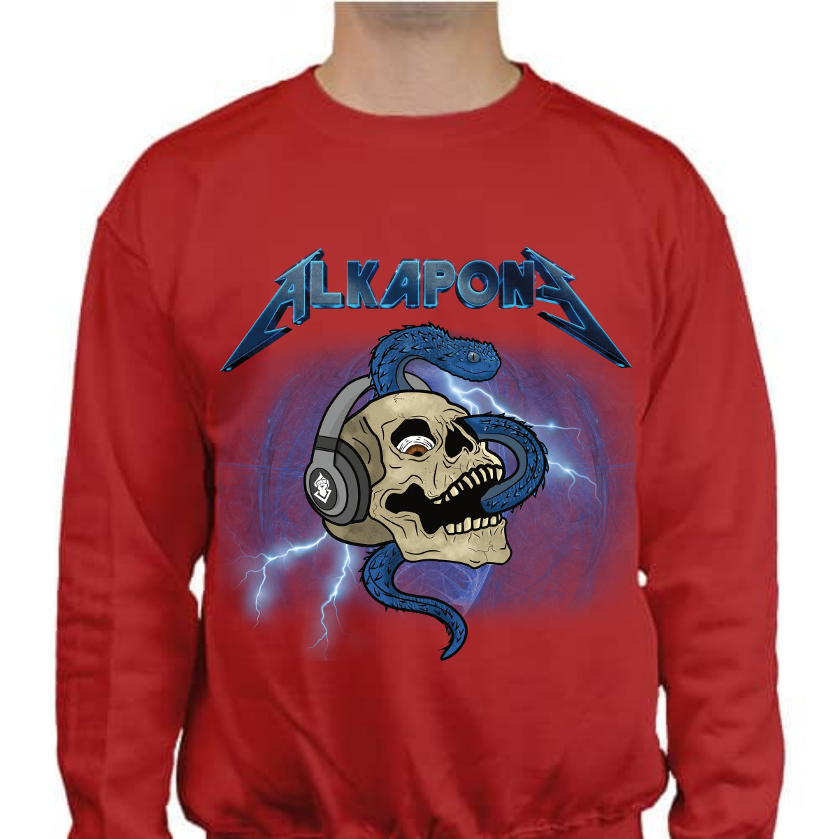 Sudadera alkapone metalica rayo con craneo