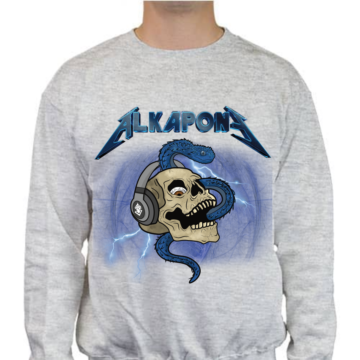 Sudadera alkapone metalica rayo con craneo