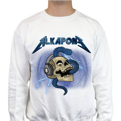 Sudadera alkapone metalica rayo con craneo