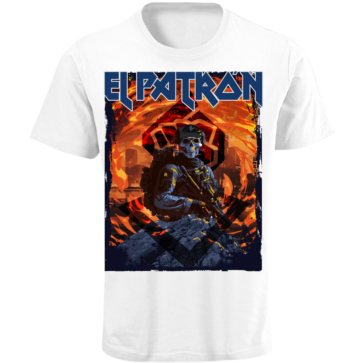 Playera hombre alkapone el patrón iron maiden